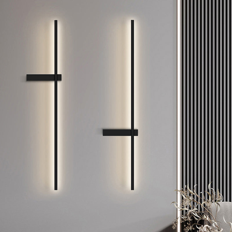 1 Light Linear Wall Mounted Lamps Modern Style Metal Wall Sconces