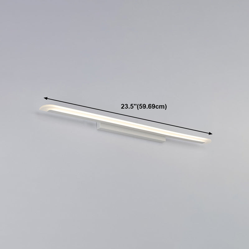 1 Light Linear Vanity Lighting Fixtures Modern Style Metal LED Mirror Lights in White