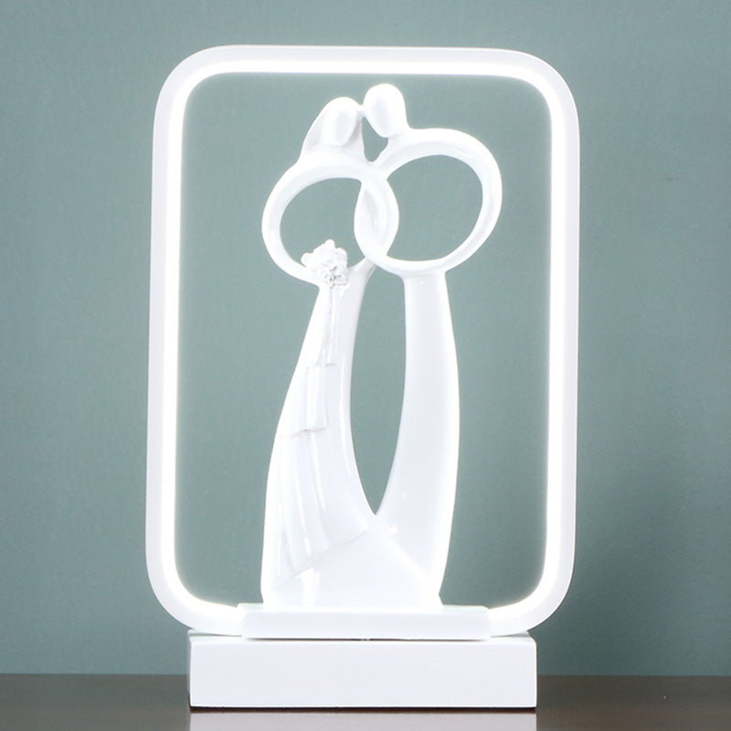 Modern Style Linear Night Table Lamp Metal Nightstand Lamp for Bedroom