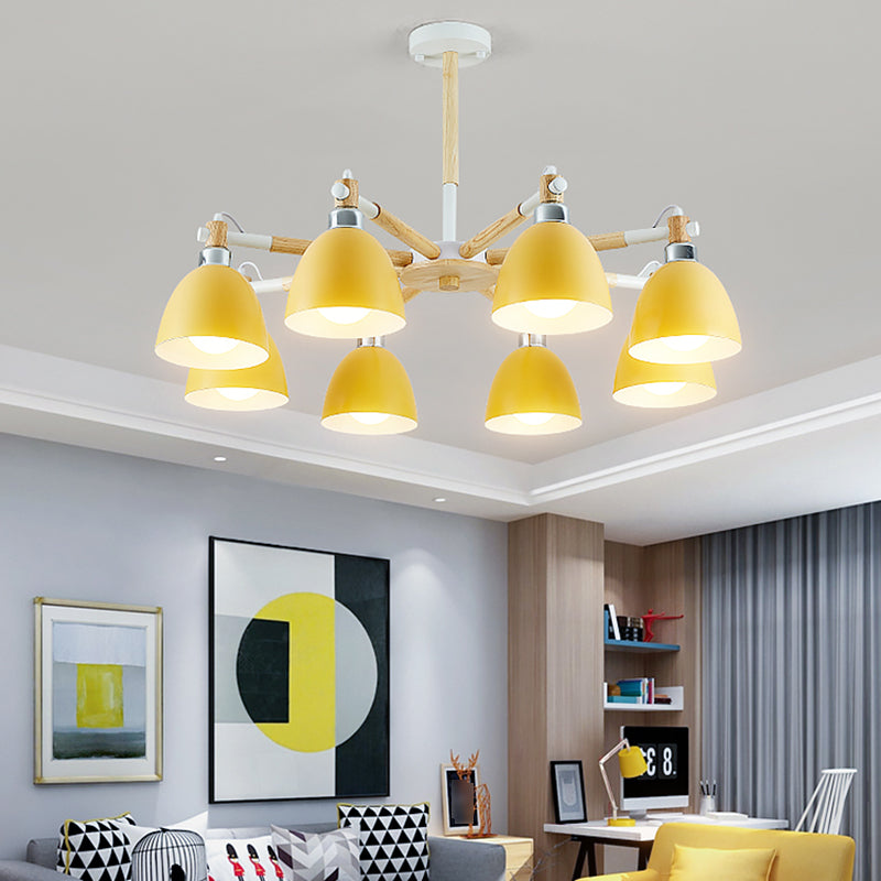 Iluminación colgante geométrica de múltiples luces lámpara de techo de metal de estilo moderno