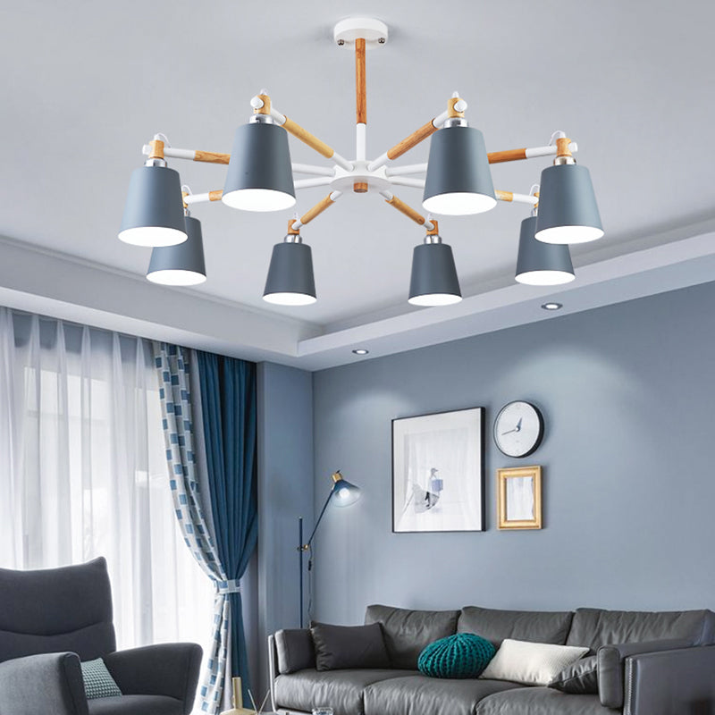 Iluminación colgante geométrica de múltiples luces lámpara de techo de metal de estilo moderno