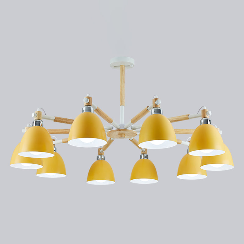 Iluminación colgante geométrica de múltiples luces lámpara de techo de metal de estilo moderno