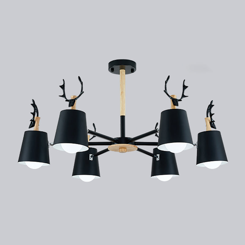 Iluminación colgante geométrica de múltiples luces lámpara de techo de metal de estilo moderno