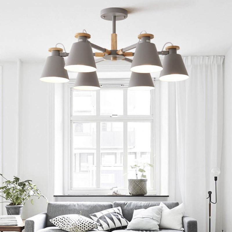 Lámpara de techo de metal de estilo colgante geométrico de múltiples luces