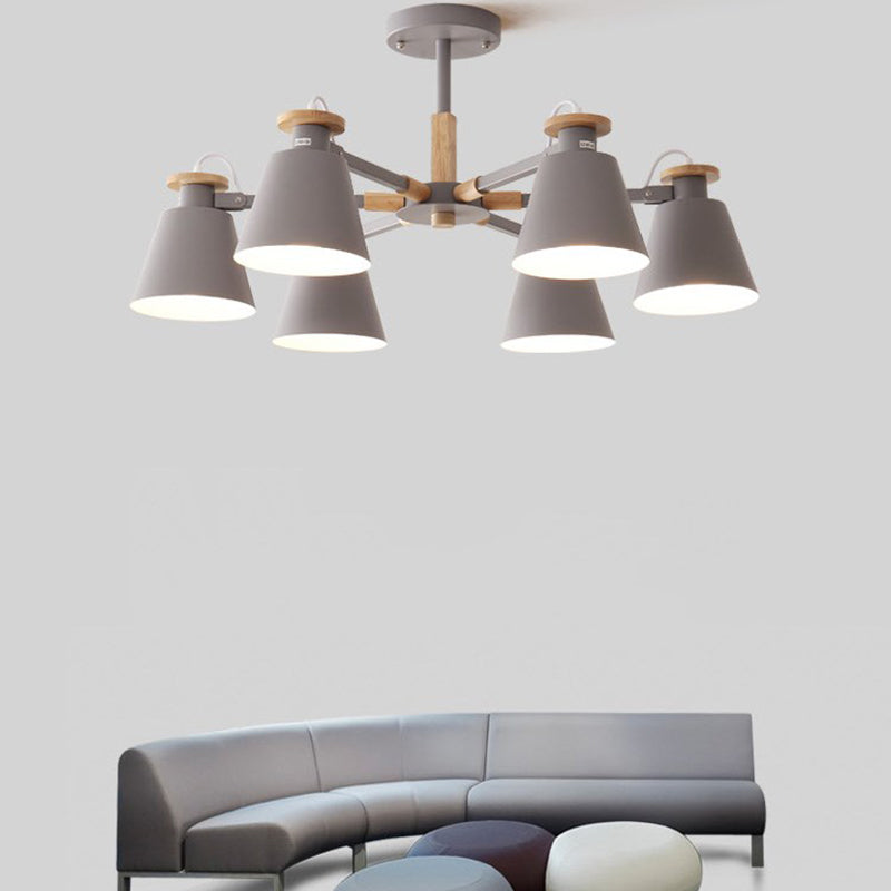 Multi Lights Geometric Pendant Chandelier Modern Style Metal Ceiling Lamp