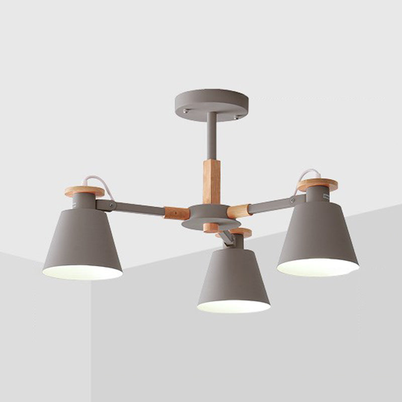 Lámpara de techo de metal de estilo colgante geométrico de múltiples luces