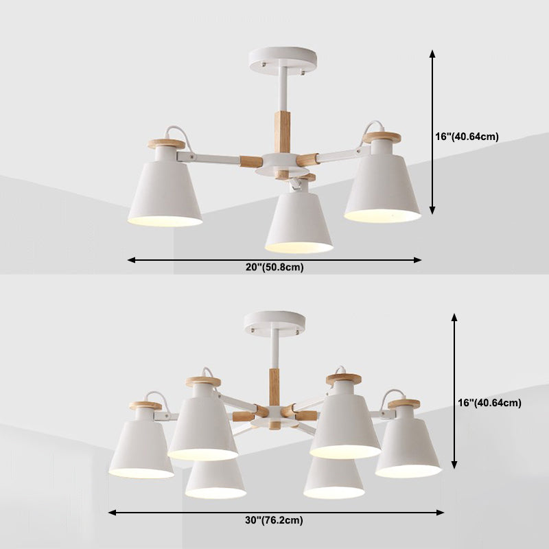 Lámpara de techo de metal de estilo colgante geométrico de múltiples luces