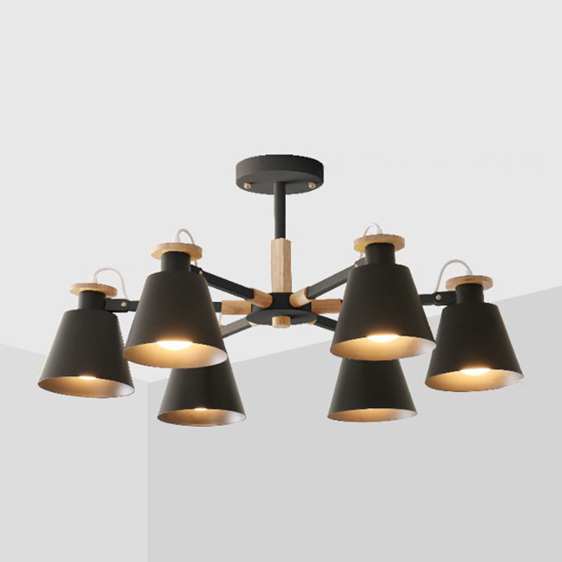 Lámpara de techo de metal de estilo colgante geométrico de múltiples luces