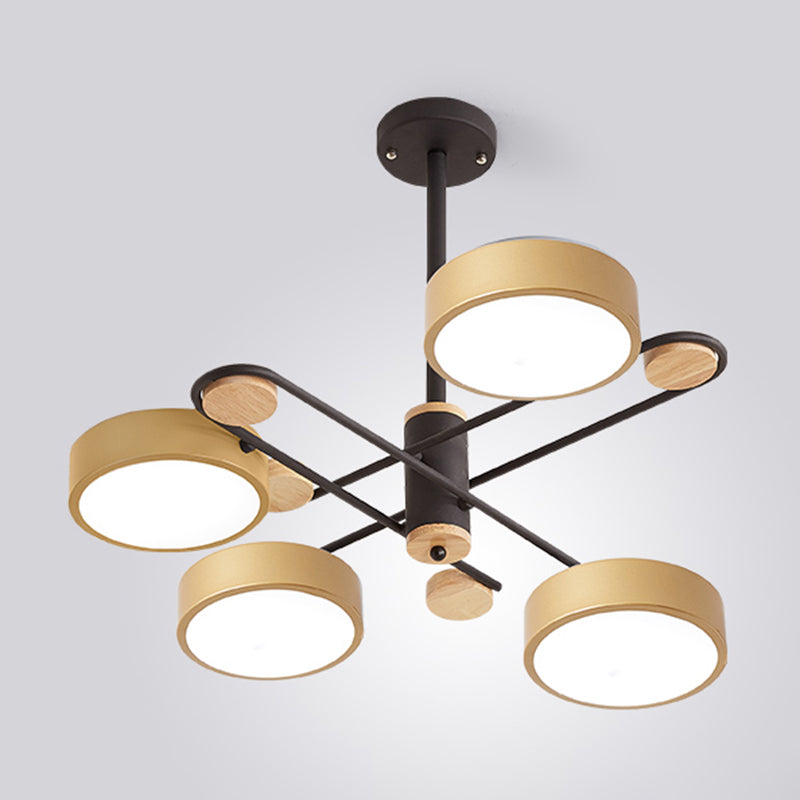 Multi Lights Round Pendant Chandelier Modern Style Metal Ceiling Lamp