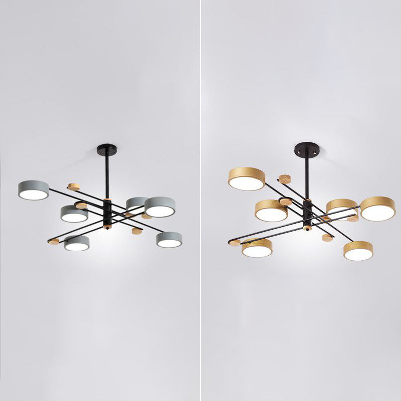Lámpara de techo de metal de estilo moderno de lámpara colgante de múltiples luces