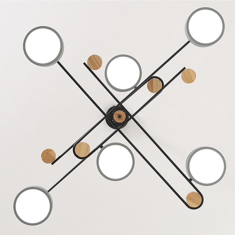 Lámpara de techo de metal de estilo moderno de lámpara colgante de múltiples luces