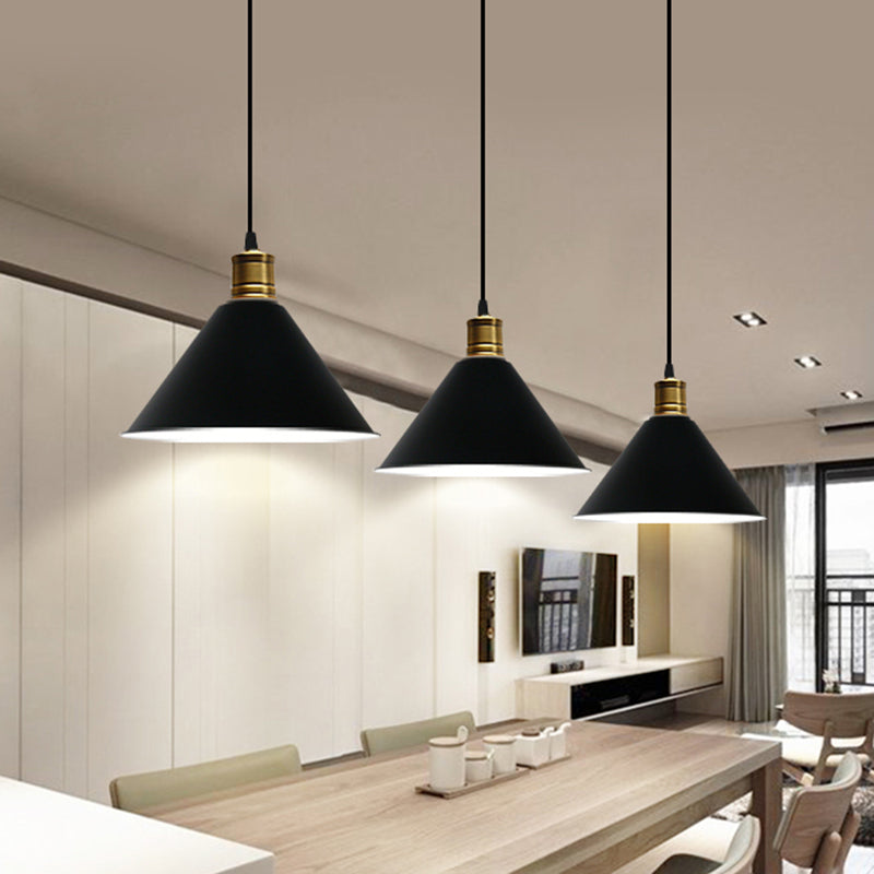 Forme de cône en métal Lumières suspendues modernes Macaron Macaron 1-Light Hanging Mount Fixture