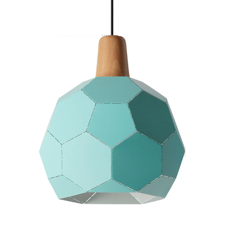 Métal Sphérique Shade Hanging Lights Modern Macaron Style 1 Light Hanging Mount Fixture