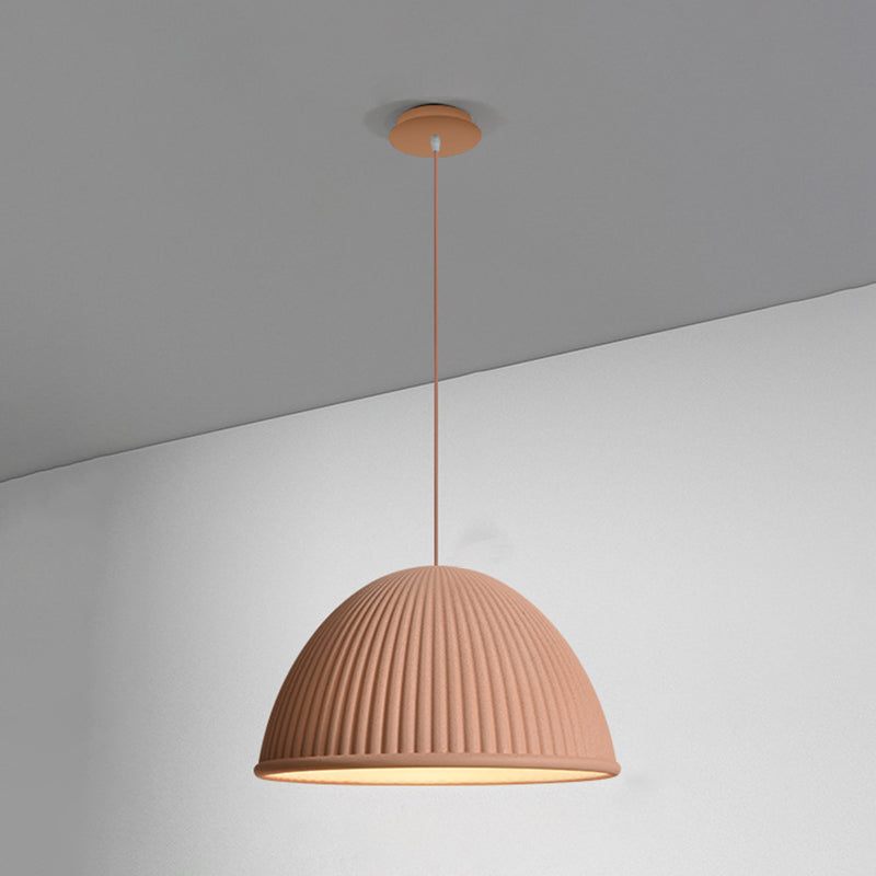 1 Light Bowl Hanging Pendant Modern Macaron Style Resin Hanging Lighting for Living Room