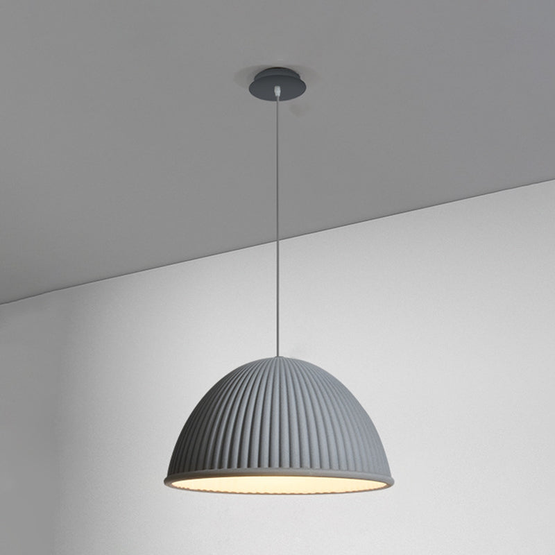1 Light Bowl Hanging Pendant Modern Macaron Style Resin Hanging Lighting for Living Room