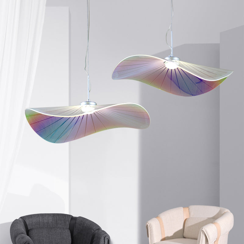 Nordique Acrylique suspendu Pendre Lotus Lotus Leaf 1-Light Drop Pendentif For Bar