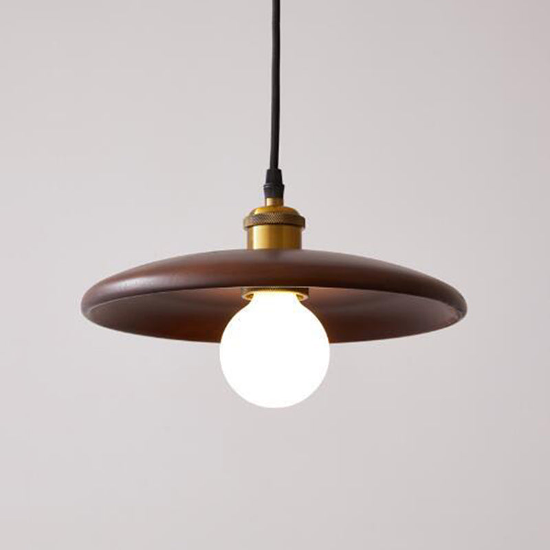 Couvre-pot forme d'éclairage suspendu en bois massif de style moderne 1 lampe de suspension légère pour le chevet