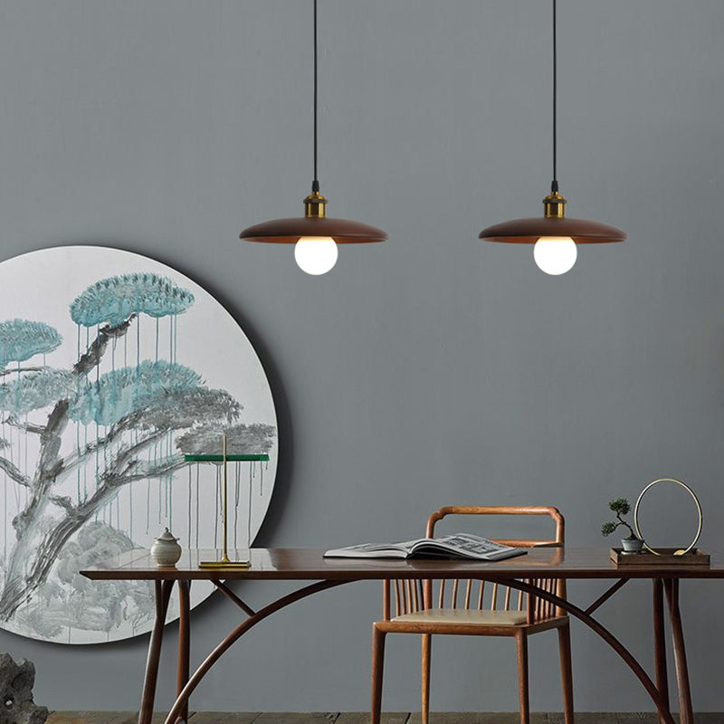 Couvre-pot forme d'éclairage suspendu en bois massif de style moderne 1 lampe de suspension légère pour le chevet