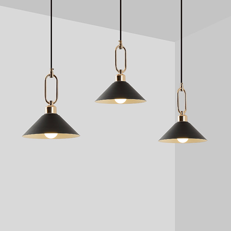 Cone Shape Hanging Lighting Modern Macaron Style Metal 1-Light Hanging Lamp for Bedroom