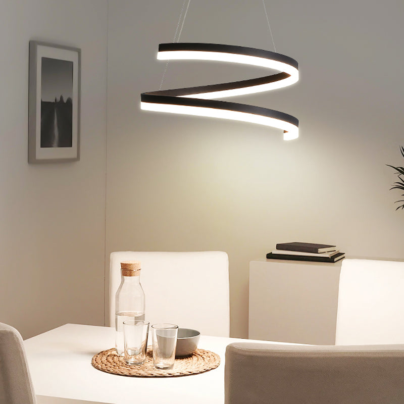 Twisted Strip Shape Pendant Lighting Nordic-Style LED Metal Suspension Light