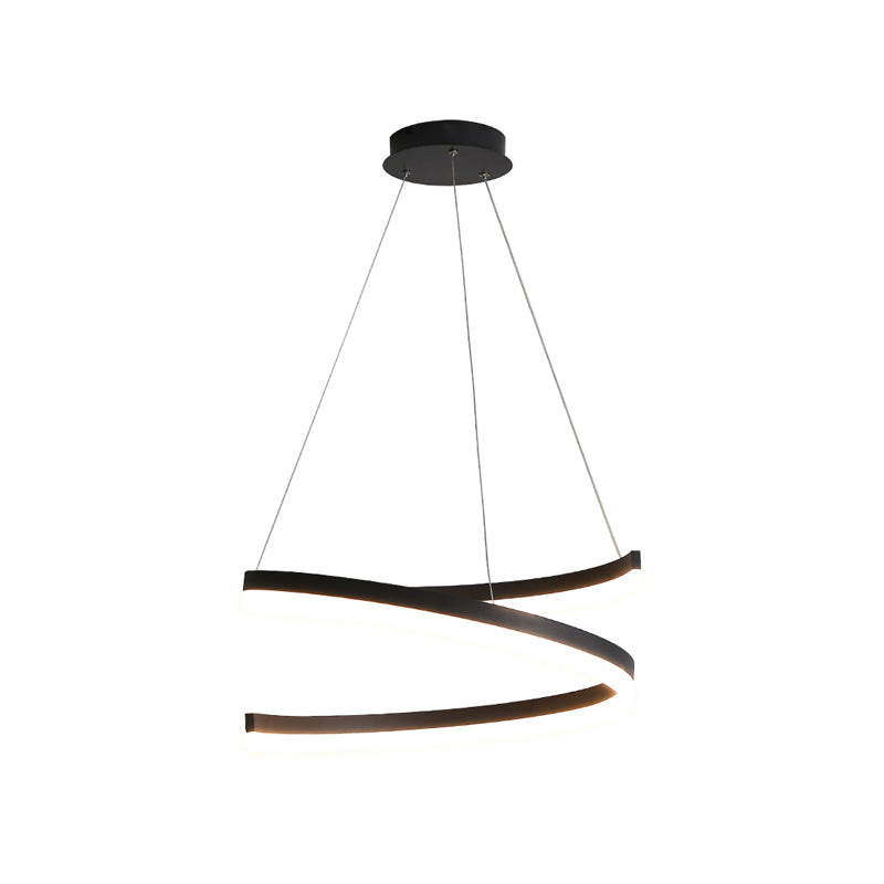 Twisted Strip Shape Pendant Lighting Nordic-Style LED Metal Suspension Light