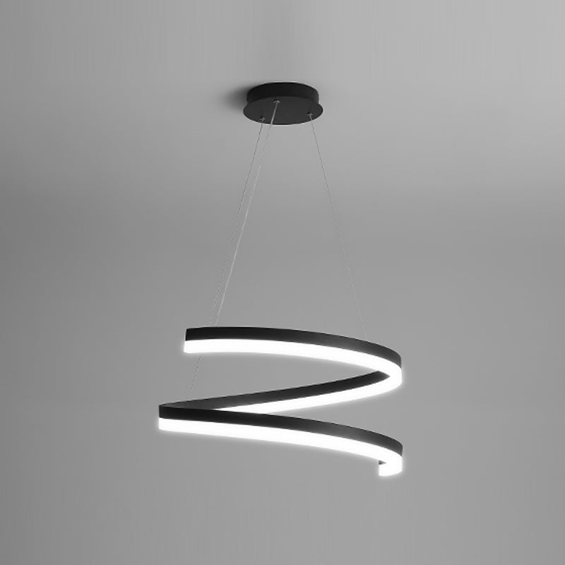 Twisted Strip Shape Pendant Lighting Nordic-Style LED Metal Suspension Light
