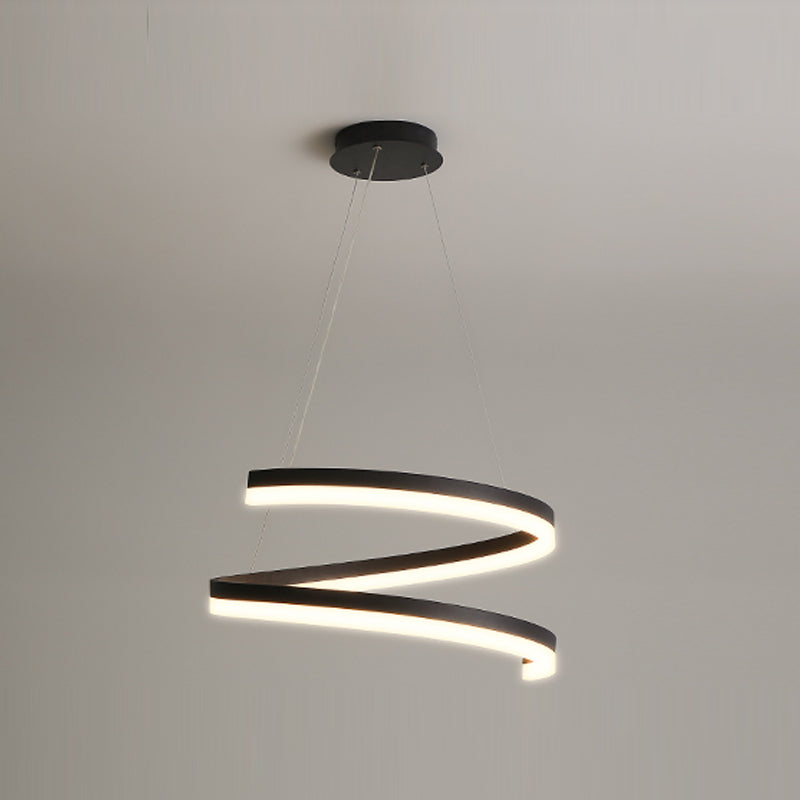 Twisted Strip Shape Pendant Lighting Nordic-Style LED Metal Suspension Light