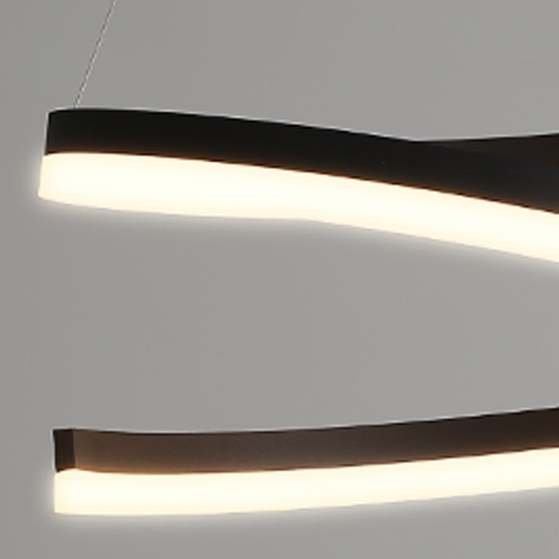 Twisted Strip Shape Pendant Lighting Nordic-Style LED Metal Suspension Light