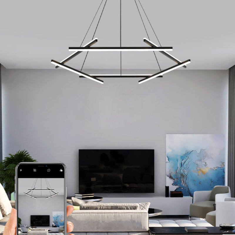 Luz de suspensión de metal simple LED LED LED LEACHING de estilo moderno