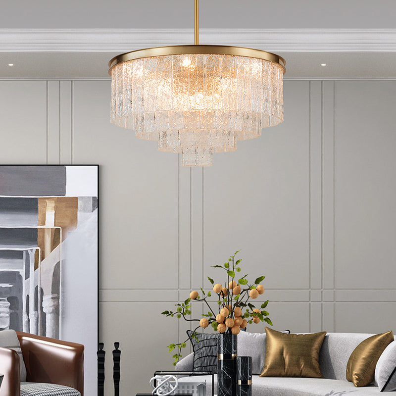 Luz de lámpara de múltiples niveles contemporáneas lámparas de araña colgantes de vidrio para cafetería