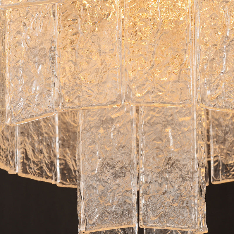 Luz de lámpara de múltiples niveles contemporáneas lámparas de araña colgantes de vidrio para cafetería