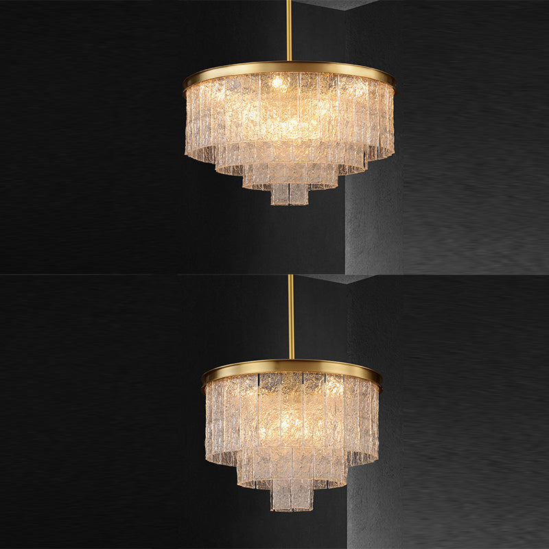 Luz de lámpara de múltiples niveles contemporáneas lámparas de araña colgantes de vidrio para cafetería