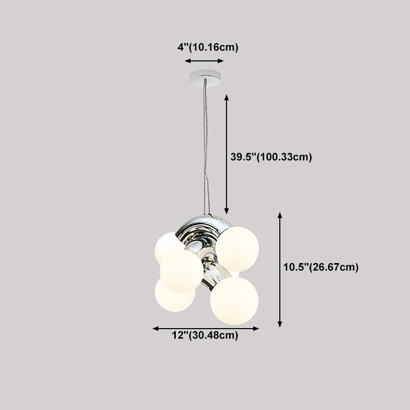 Multi Lights Chandelier Lighting Fixture Modern Chandelier Pendant Light with Glass Shade