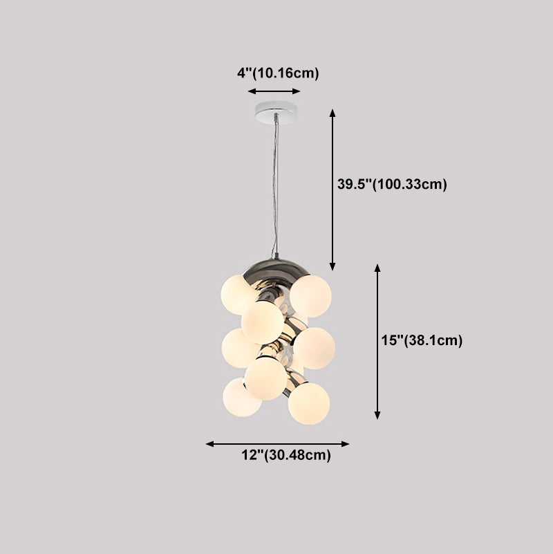 Multi Lights Chandelier Lighting Fixture Modern Chandelier Pendant Light with Glass Shade