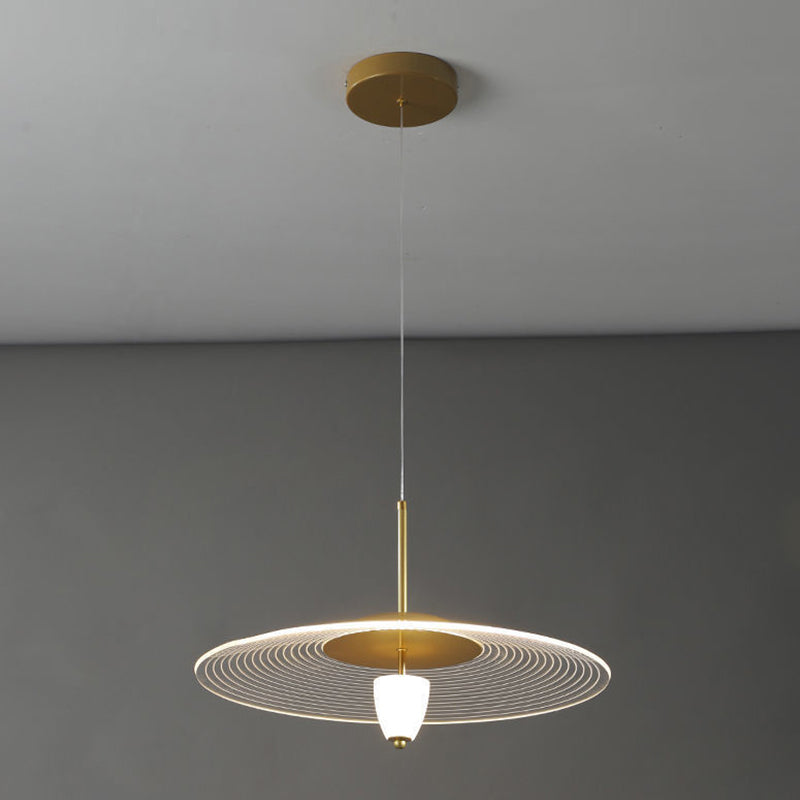 Soucoun volant à LED suspension de lampe suspendue minimaliste avec une teinte acrylique pour la salle à manger
