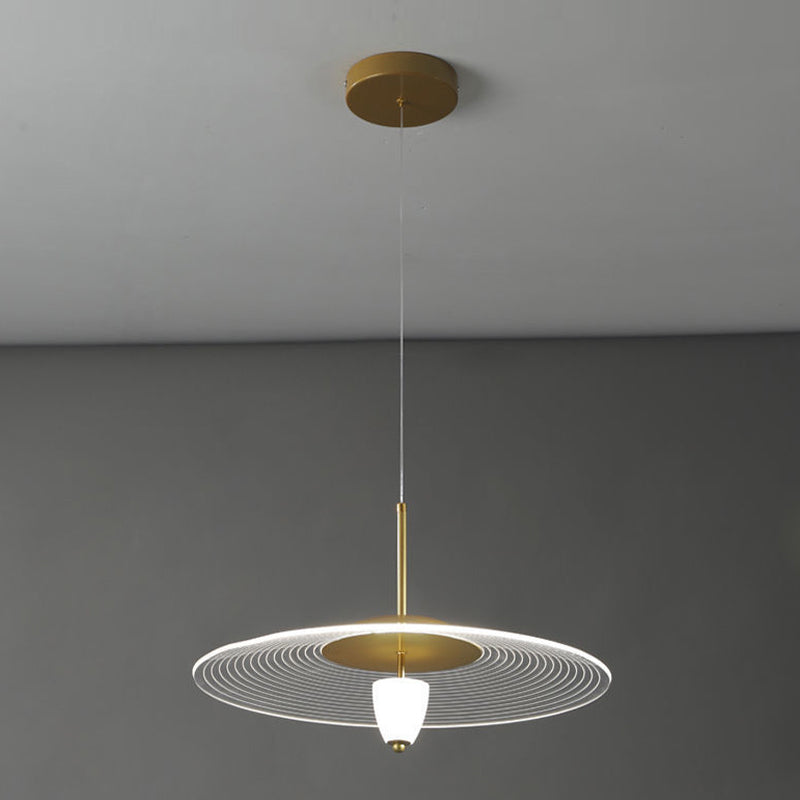 Soucoun volant à LED suspension de lampe suspendue minimaliste avec une teinte acrylique pour la salle à manger