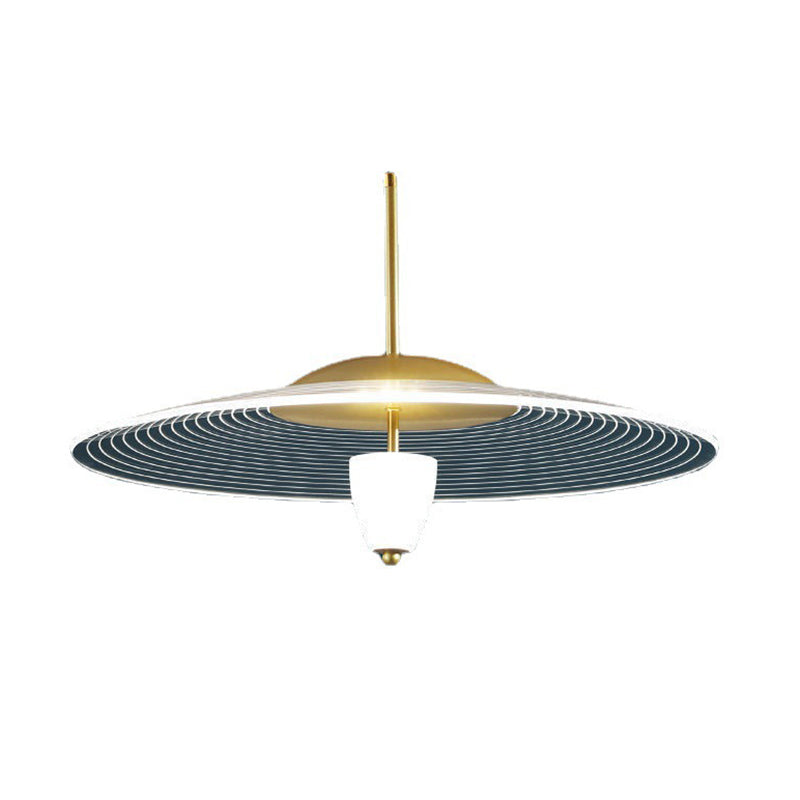 Soucoun volant à LED suspension de lampe suspendue minimaliste avec une teinte acrylique pour la salle à manger