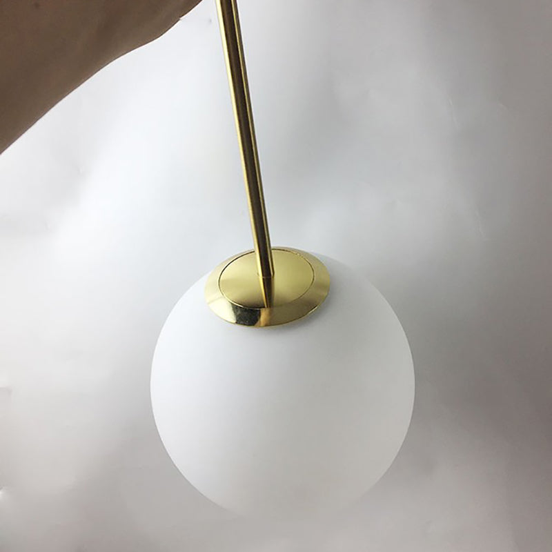 Mini Balle en forme de suspension de lampe de lampe à lampe 1-Bulb Lumière avec une teinte en verre pour le chevet