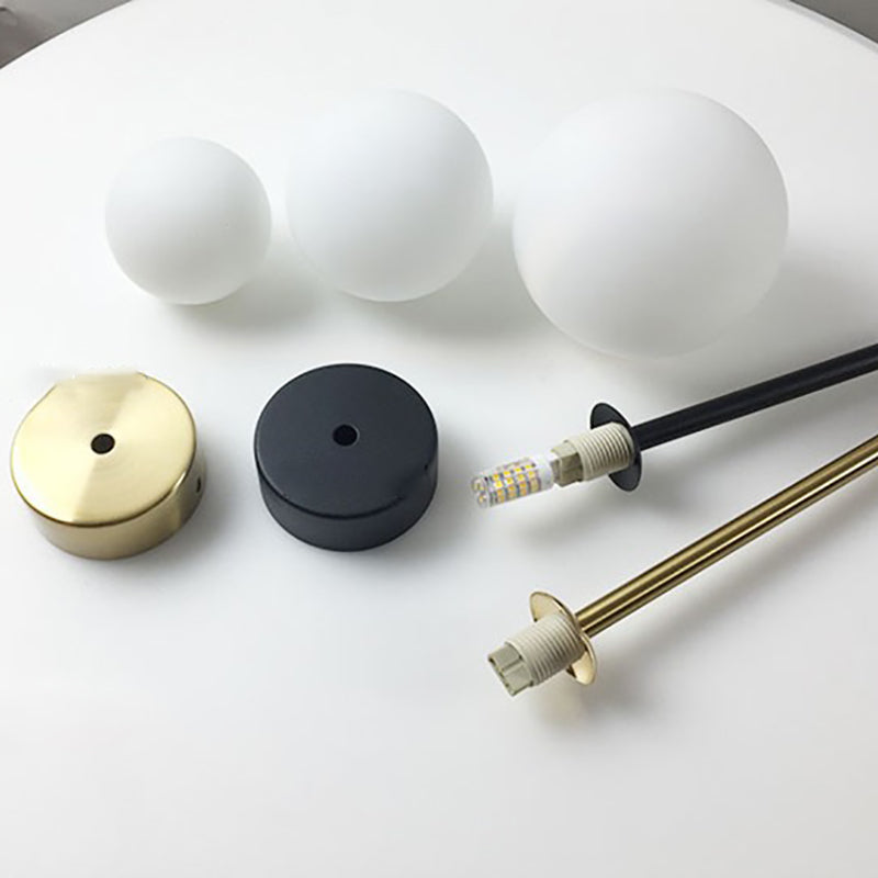 Mini Balle en forme de suspension de lampe de lampe à lampe 1-Bulb Lumière avec une teinte en verre pour le chevet