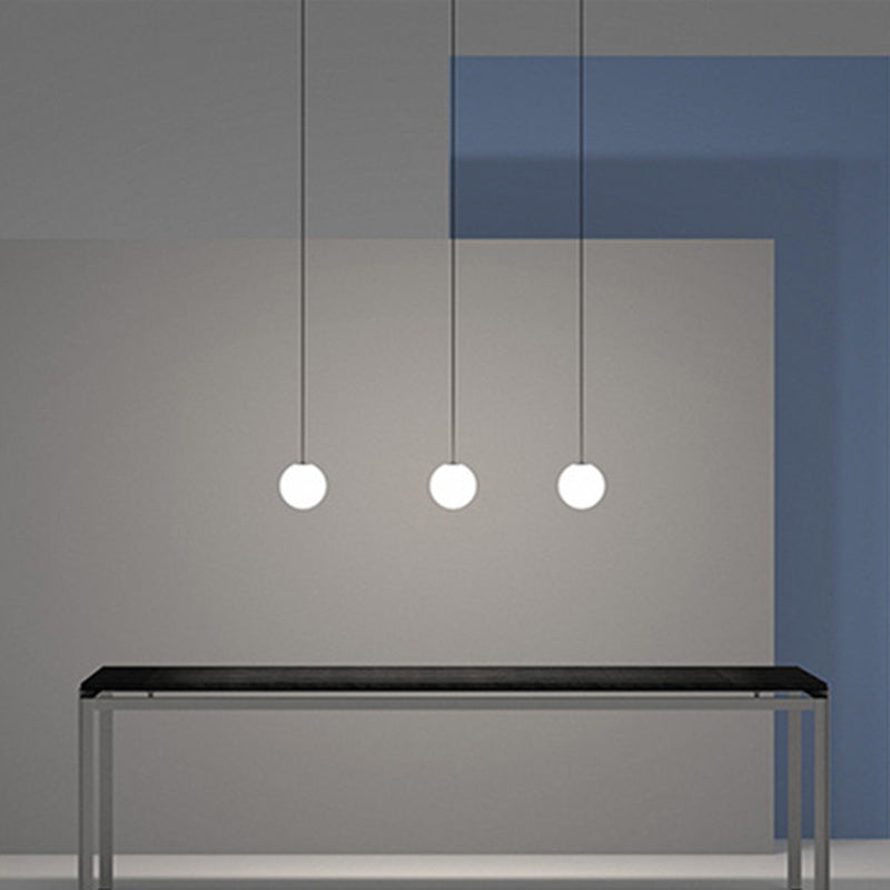 Mini Balle en forme de suspension de lampe de lampe à lampe 1-Bulb Lumière avec une teinte en verre pour le chevet