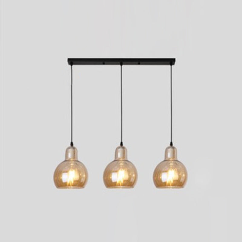 Pendre simple Light Modern Style Hanging Lightture avec une teinte en verre pour le salon