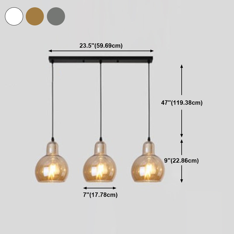 Pendre simple Light Modern Style Hanging Lightture avec une teinte en verre pour le salon