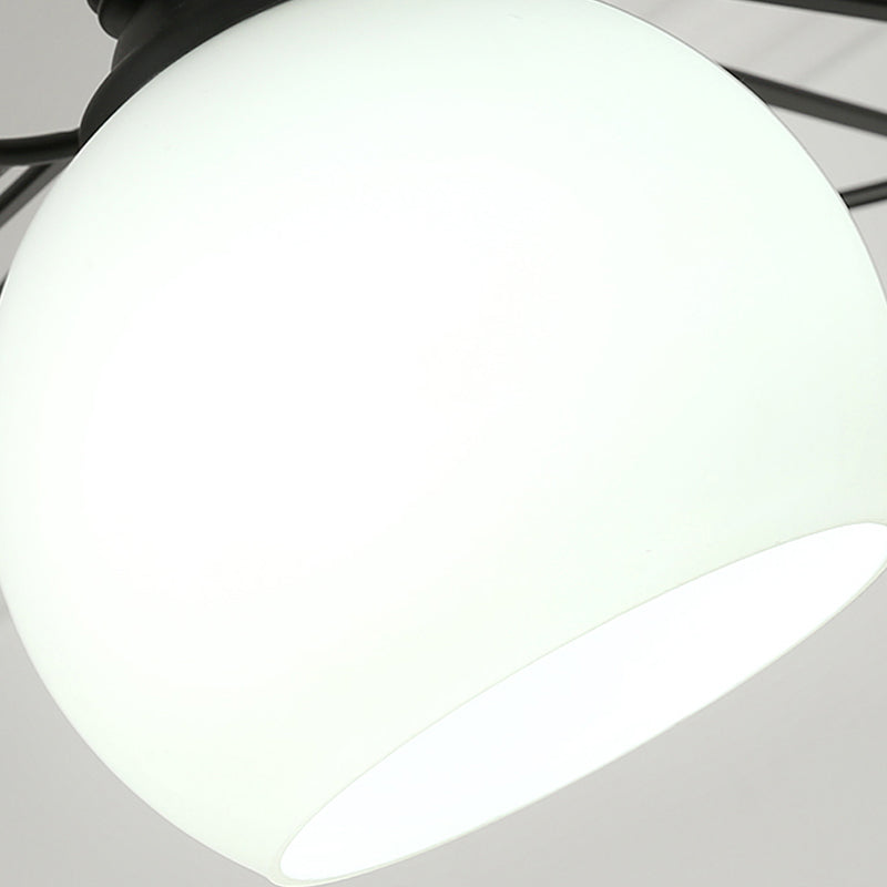 Pendentif en forme de chapeau en fil métallique minimaliste de 1 tête de tête de tête avec une teinte en verre pour le salon