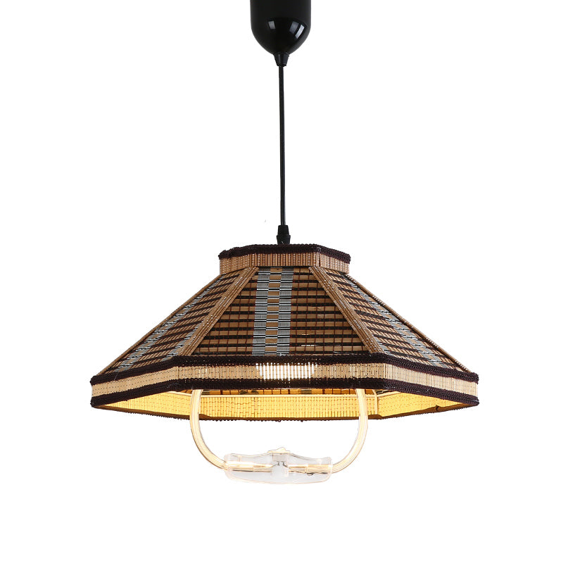 Einziehbarer anheizt leicht asiatischer Bambus 1 Kopf Droplampe für Esszimmer