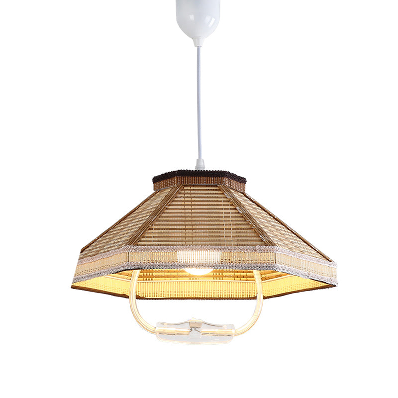 Einziehbarer anheizt leicht asiatischer Bambus 1 Kopf Droplampe für Esszimmer