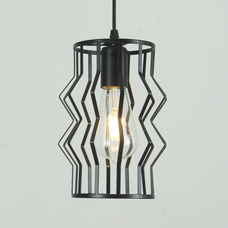 Iron Wire Cage Pendant Lighting Industrial 1-Light Hanging Lamp Fixture for Bar