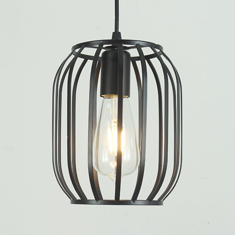 Iron Wire Cage Pendant Lighting Industrial 1-Light Hanging Lamp Fixture for Bar