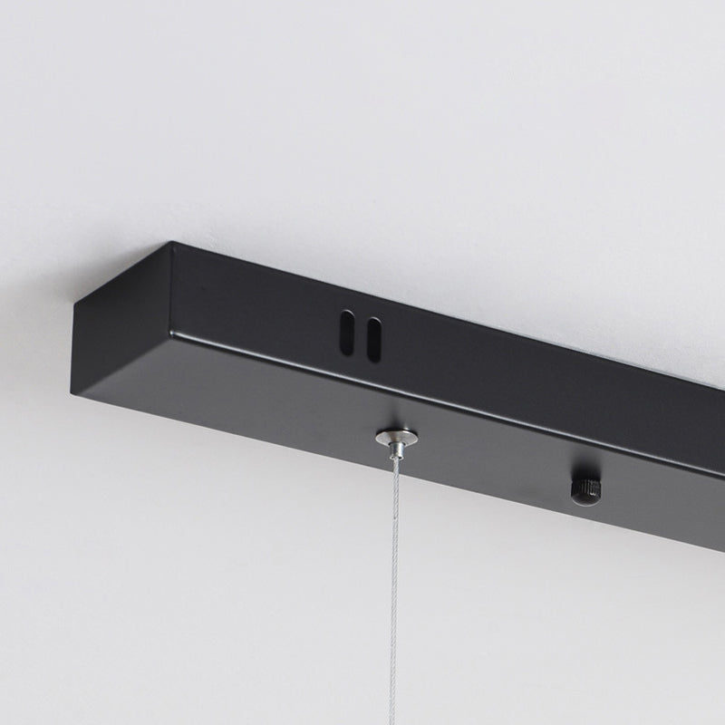 Strip-Shaped Island Pendant Metal Minimalist Linear LED Suspension Lamp for Dining Room