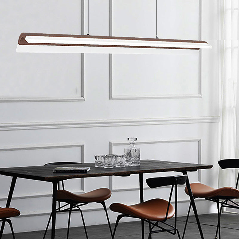 Éclairage de suspension en métal minimaliste en forme de bande LED Éclairage pour salle à manger