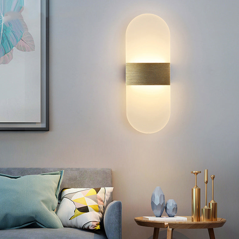 Modern LED Monte a parete Luce minimalista Sconcetto muro con ombra acrilica per il corridoio